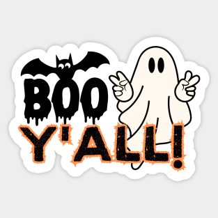 Funny Halloween Celebratory Saying Gift - Boo Y'all! Sticker